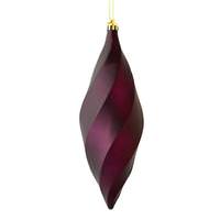 Vickerman 8" Plum Matte Swirl Finial Ornament (6 pack)