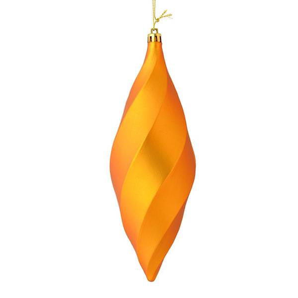 8" Antique Gold Matte Swirl Finial Ornament (6 pack)
