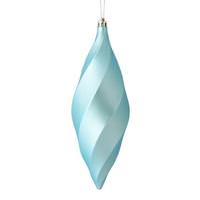 Vickerman 8" Baby Blue Matte Swirl Finial Ornament (6 pack)