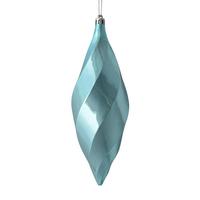 Vickerman 8" Baby Blue Shiny Swirl Finial Ornament (6 pack)