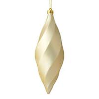 Vickerman 8" Champagne Matte Swirl Finial Ornament (6 pack)