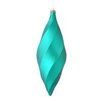 Vickerman 8" Teal Matte Swirl Finial Ornament (6 pack)
