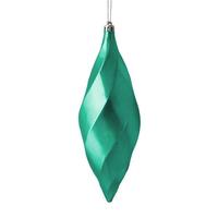 View 8" Teal Shiny Swirl Finial Ornament (6 pack)