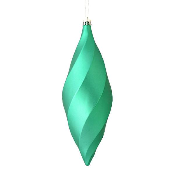 8" Seafoam Green Matte Swirl Finial Ornament (6 pack)