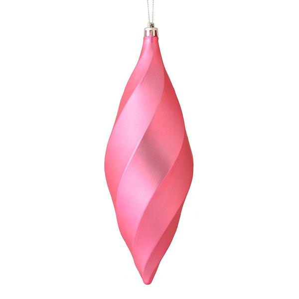 8" Mauve Matte Swirl Finial Ornament (6 pack)