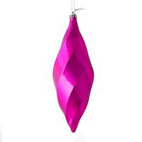 Vickerman 8" Mauve Shiny Swirl Finial Ornament (6 pack)
