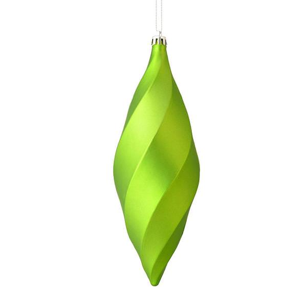 8" Celadon Matte Swirl Finial Ornament (6 pack)