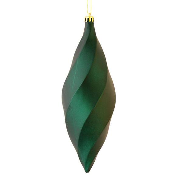 8" Sea Blue Matte Swirl Finial Ornament (6 pack)