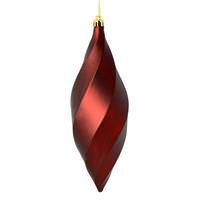 Vickerman 8" Burgundy Matte Swirl Finial Ornament (6 pack)