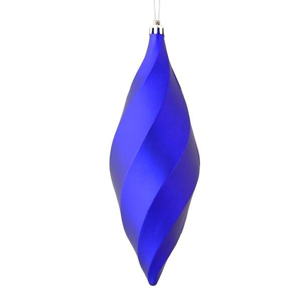 8" Purple Matte Swirl Finial Ornament (6 pack)