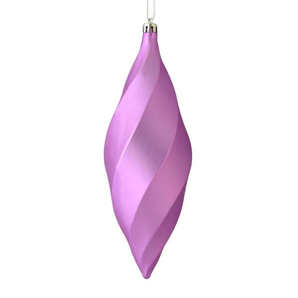 8" Orchid Matte Swirl Finial Ornament (6 pack)
