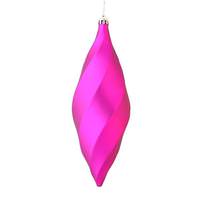 Vickerman 8" Fuchsia Matte Swirl Finial Ornament (6 pack)