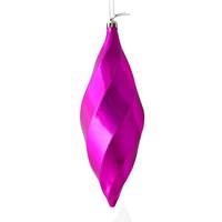 Vickerman 8" Fuchsia Shiny Swirl Finial Ornament (6 pack)