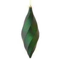 Vickerman 8" Midnight Green Matte Swirl Finial Ornament (6 pack)