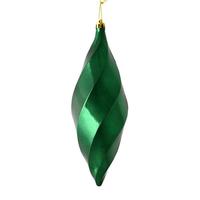 Vickerman 8" Midnight Green Shiny Swirl Finial Ornament (6 pack)