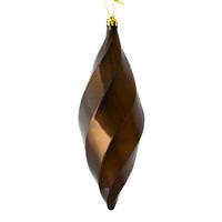 Vickerman 8" Chocolate Shiny Swirl Finial Ornament (6 pack)