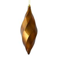 Vickerman 8" Mocha Shiny Swirl Finial Ornament (6 pack)