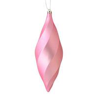 Vickerman 8" Pink Matte Swirl Finial Ornament (6 pack)