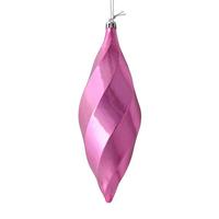 Vickerman 8" Pink Shiny Swirl Finial Ornament (6 pack)