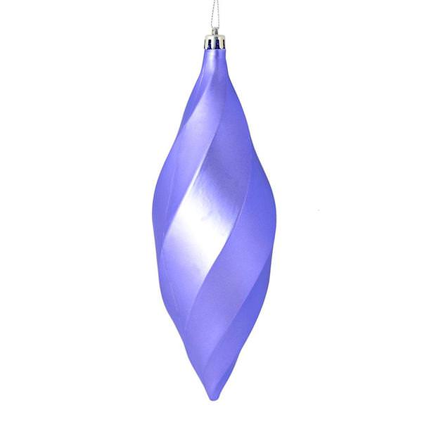 8" Lavender Matte Swirl Finial Ornament (6 pack)
