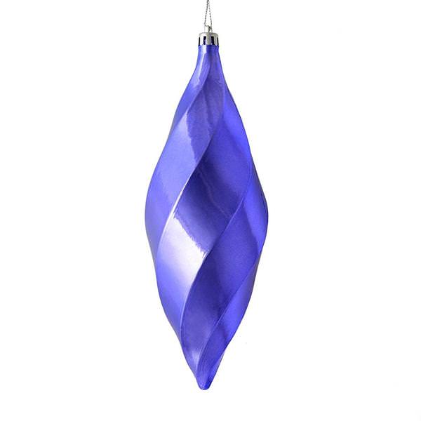 8" Lavender Shiny Swirl Finial Ornament (6 pack)