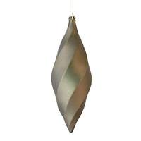 Vickerman 8" Pewter Matte Swirl Finial Ornament (6 pack)