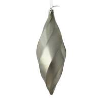 Vickerman 8" Pewter Shiny Swirl Finial Ornament (6 pack)