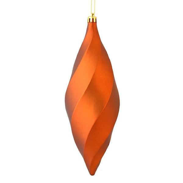 8" Copper Matte Swirl Finial Ornament (6 pack)