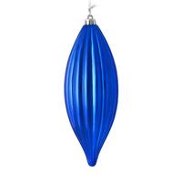 Vickerman 8" Blue Shiny Line Finial Ornament (4 pack)
