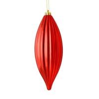 Vickerman 8" Red Shiny Line Finial Ornament (4 pack)