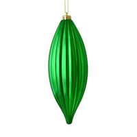 Vickerman 8" Green Shiny Line Finial Ornament (4 pack)