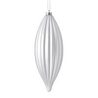 Vickerman 8" Silver Matte Line Finial Ornament (4 pack)