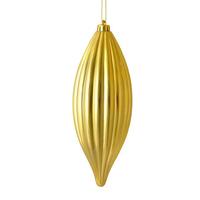 Vickerman 8" Gold Shiny Line Finial Ornament (4 pack)