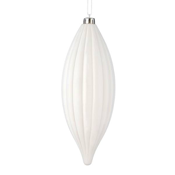 8" White Matte Line Finial Ornament (4 pack)