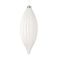 Vickerman 8" White Matte Line Finial Ornament (4 pack)