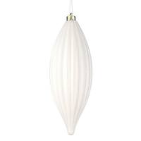 Vickerman 8" White Shiny Line Finial Ornament (4 pack)