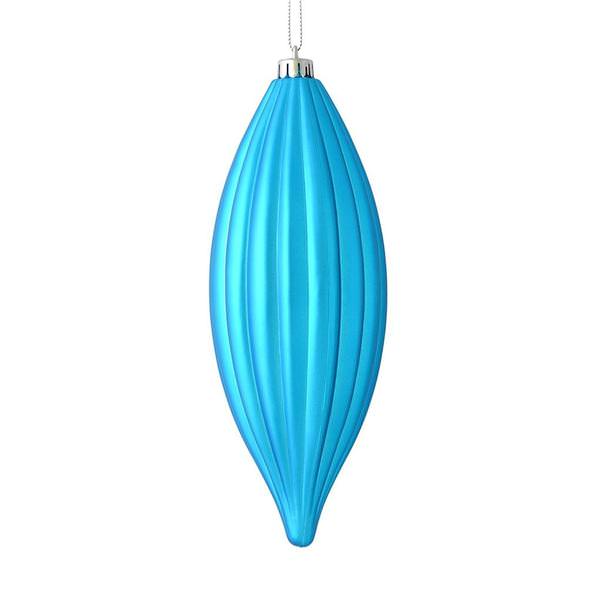 8" Turquoise Matte Line Finial Ornament (4 pack)