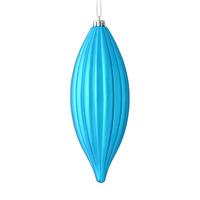 Vickerman 8" Turquoise Matte Line Finial Ornament (4 pack)