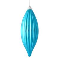 Vickerman 8" Turquoise Shiny Line Finial Ornament (4 pack)