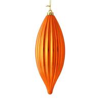 View 8" Burnished Orange Shiny Line Finial Ornament (4 pack)