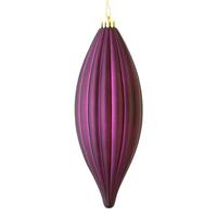 Vickerman 8" Plum Matte Line Finial Ornament (4 pack)