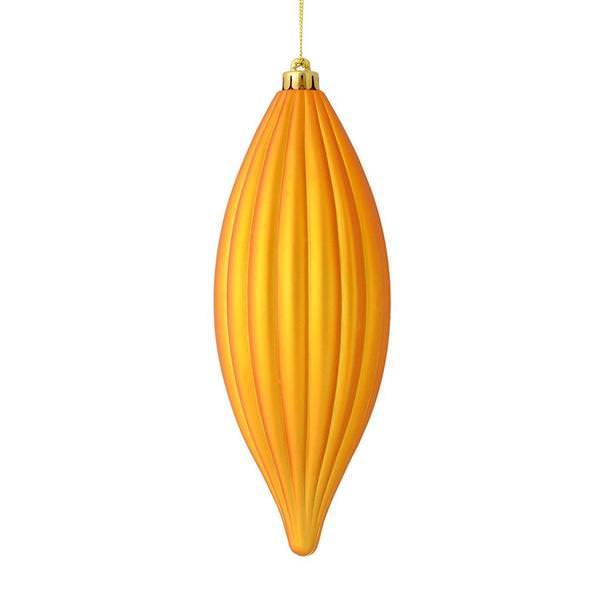 8" Antique Gold Matte Line Finial Ornament (4 pack)