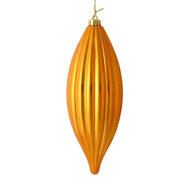 8" Antique Gold Shiny Line Finial Ornament (4 pack)