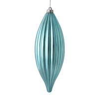 Vickerman 8" Baby Blue Shiny Line Finial Ornament (4 pack)