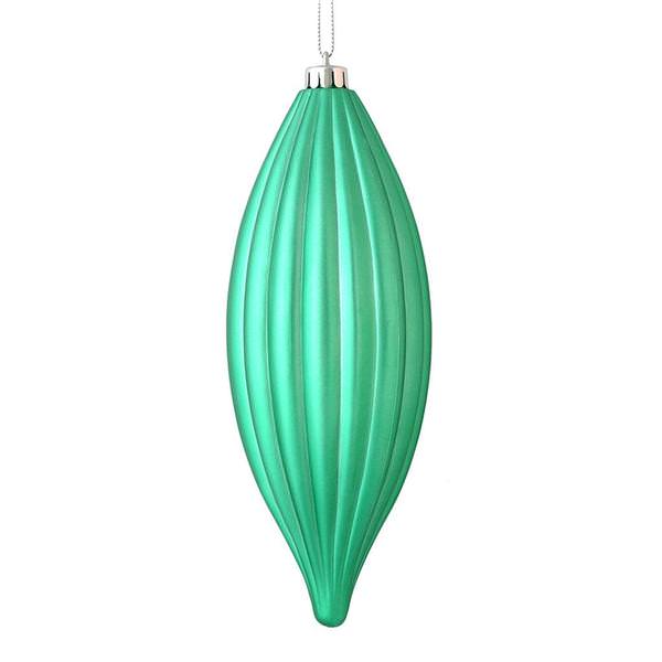 8" Seafoam Green Matte Line Finial Ornament (4 pack)