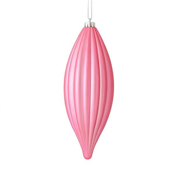 8" Mauve Matte Line Finial Ornament (4 pack)