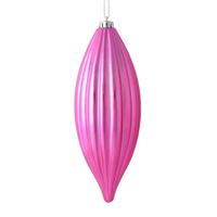 Vickerman 8" Mauve Shiny Line Finial Ornament (4 pack)