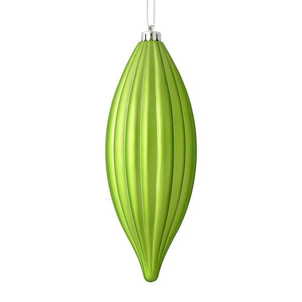 8" Celadon Matte Line Finial Ornament (4 pack)