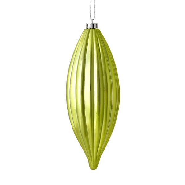 8" Celadon Shiny Line Finial Ornament (4 pack)