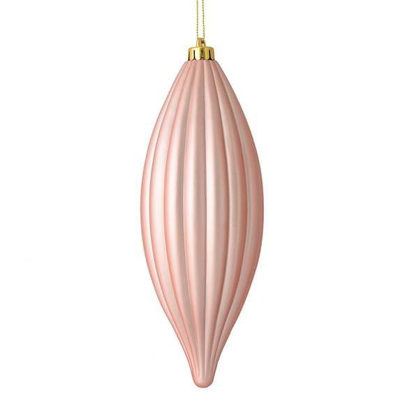8" Rose Gold Matte Line Finial Ornament (4 pack)